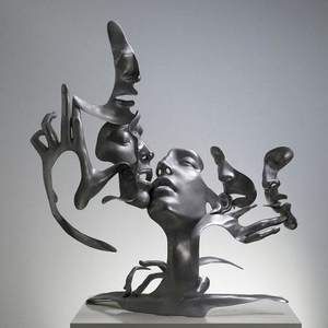 <span class=keywords><strong>Sculpture</strong></span> <span class=keywords><strong>abstraite</strong></span> de visages humains d'acier inoxydable de décoration d'art contemporain - Product Image 1