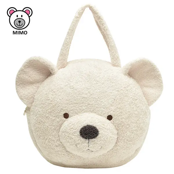 Adorabile Peluche Teddy Orso Testa a Forma di Zaino Per I Bambini del Commercio All'ingrosso Su Ordinazione Farcito Sveglio Molle Del Giocattolo Del Bambino Bianco Teddy Bear borsa