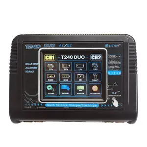 HTRC 1-6S Touch Screen Dual Descarregador Carregador Lipo AC150W DC240W 10A T240 Rápido Equilíbrio Carregador de Bateria para rc li-ion life nicd