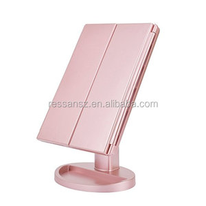 Embellecer Trifold <span class=keywords><strong>espejo</strong></span> <span class=keywords><strong>de</strong></span> maquillaje iluminado <span class=keywords><strong>espejo</strong></span> tocador vanidad <span class=keywords><strong>con</strong></span> 22 <span class=keywords><strong>luces</strong></span> LED - Product Image 2