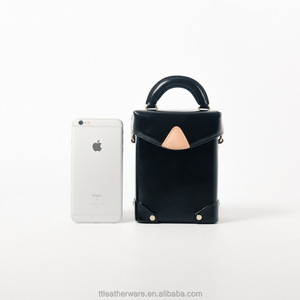 Bolso de cuero genuino para teléfono Mini Crossbody Bucket para mujer - Product Image 1