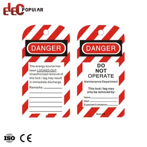 Equipamentos da indústria bloqueados design personalizado pvc etiquetas de bloqueio de segurança tagout