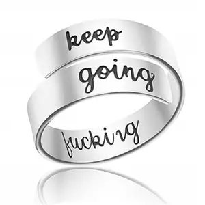 Простое парное кольцо из нержавеющей стали, регулируемые вдохновляющие кольца для подарка