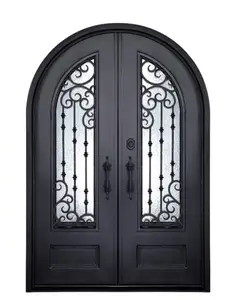 Vintage house main entry wrought iron double door