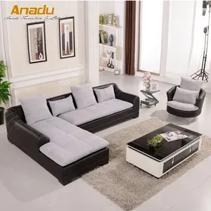 Kulit Modern dengan Set Sofa Kain AL600 Bagian Ruang Tamu Sofa