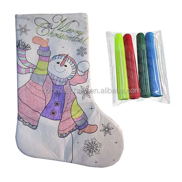 Criança diy desenho, desenho de natal, meias, festival, artesanato, decorações de árvore