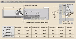 Undermount Trượt AODELI Undermount Ngăn Kéo Trượt Ẩn 3 Nếp Gấp Mềm Đóng Undermount Ngăn Kéo Trượt - Product Image 4