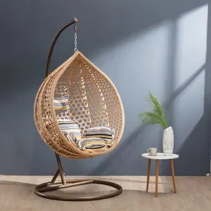 2019 dernière Conception Mobilier D'extérieur En Osier Nid D'oiseau En Rotin Patio Plafond Suspendu Oeuf Chaise Balançoire