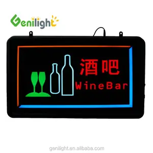 Os clientes animados atraentes vinho bar luzes led neon sinal