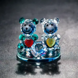 Kristall teddybär glas bär geschenke für baby Schöne kristall teddybär für hochzeit gefälligkeiten