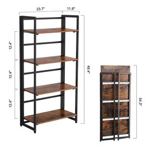Librería Móvil Plegable <span class=keywords><strong>de</strong></span> Madera <span class=keywords><strong>de</strong></span> Diseño Vintage <span class=keywords><strong>de</strong></span> 4 Niveles VASAGLE, Estantería para Libros para Dormitorio - Product Image 3