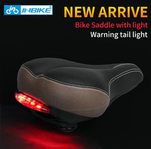 Sillín de Bicicleta INBIKE con Luz Trasera, Cojín de Sillín MTB Ancho, Asiento de Bicicleta de Carretera Resistente a los Golpes, Piezas de Bicicleta, Alfombrilla de Asiento Delantero CN;ZHE - Product Image 3