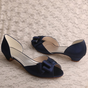 Navy Shoes Party <strong>Size</strong> 7 Kitten <strong>Heels</strong> - Product Image 4