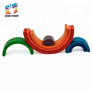 Nouvelle arrivée 7 pièces éducatifs en <span class=keywords><strong>bois</strong></span> <span class=keywords><strong>arc</strong></span> stacking jouets pour bébés W13D206 - Product Image 5