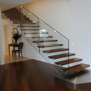 Cầu Thang Gỗ Nổi Hiện Đại/Gỗ Escalier,/Cầu Thang Hiện Đại Với Lan Can Kính Bước Gỗ Giá Rẻ Đẹp Cầu Thang - Product Image 4