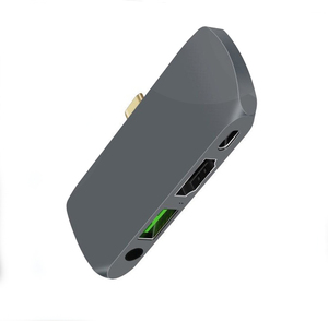 Hợp kim nhôm Loại C để HD mi + USB 3.0 + USB 3.1 + 3.5mm âm thanh kết nối <span class=keywords><strong>Com</strong></span> bo <span class=keywords><strong>HUB</strong></span> Adapter - Product Image 4