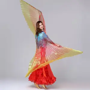 काल्पनिक बहुरंगी अर्द्धपारदर्शी वयस्क पेट नृत्य प्रदर्शन आईएसआईएस पंख