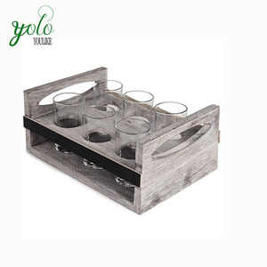 Ensemble de service de planche de vol de bière avec panneaux de tableau noir et 6 verres à bière de dégustation, portable avec poignée, stockage de <span class=keywords><strong>verre</strong></span> à <span class=keywords><strong>vin</strong></span> de bar - Product Image 4