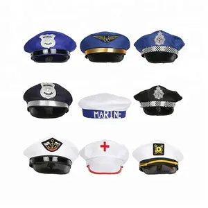 Chapéu de uniforme personalizado do piloto da polícia, tampa personalizada do oficial da polícia do carnaval item de presente promocional