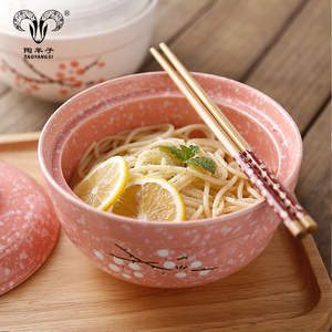 <span class=keywords><strong>Bol</strong></span> en céramique pour <span class=keywords><strong>nouilles</strong></span> instantanées avec couvercle, grande boîte à lunch, ensemble en céramique japonais pour étudiants, <span class=keywords><strong>bol</strong></span> à ramen pour hôtel, vaisselle <span class=keywords><strong>de</strong></span> table - Product Image 4