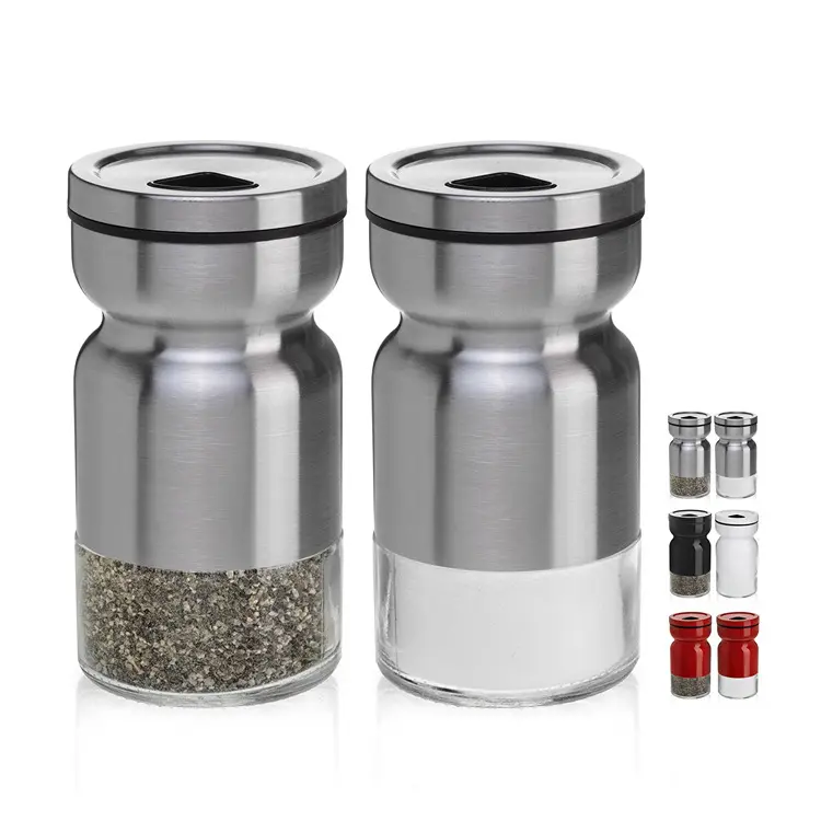 Amazon Hot Glas Opslag Glas Zout En Peper Shakers/Kruid En Spice Container Shaker Kruiden Fles/Glas Spice containers