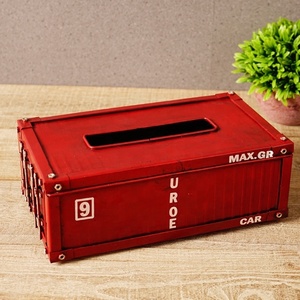 Boîte <span class=keywords><strong>à</strong></span> <span class=keywords><strong>mouchoirs</strong></span> en métal <span class=keywords><strong>vintage</strong></span>, artisanat personnalisé, boîte en étain, pour cadeau, décoration de la maison, bar, bureau - Product Image 4