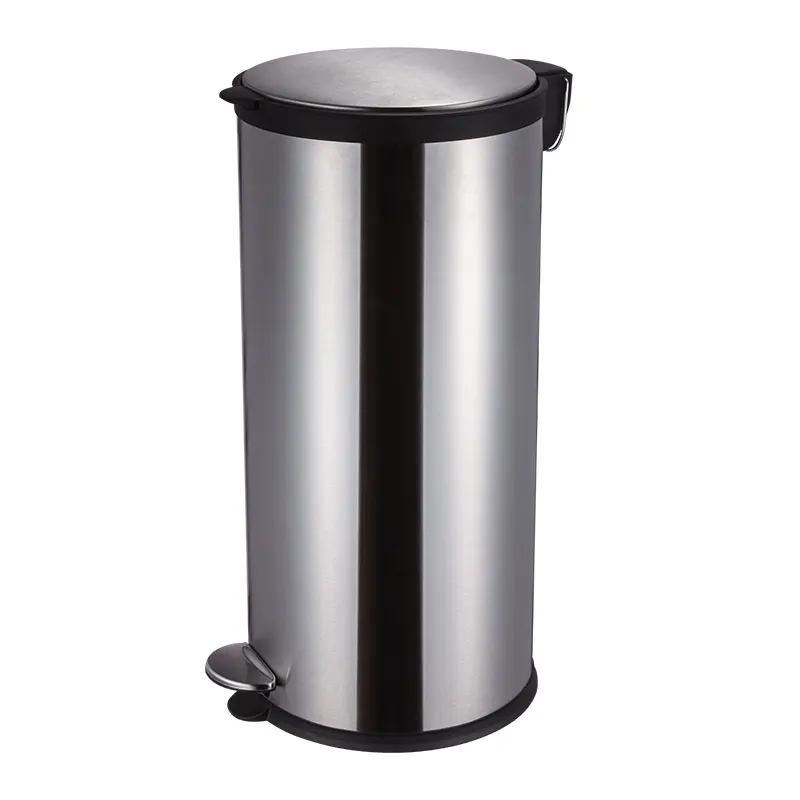 Cubo de basura de acero inoxidable con forma redonda, 12L, para interior y cocina, con cierre suave