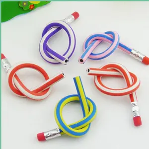 Colorido magia Flexible suave Flexible lápiz con borrador toppers niños escritura regalo barato al por mayor lápices