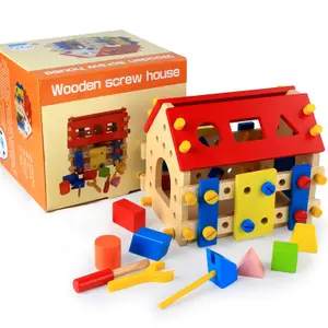 批发木制教育螺丝和螺母拆卸和组装儿童玩具WST001