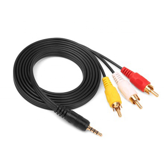 Hankpower 3.5mm Mini Jack AV to 3 RCA Male Adapter Audio Video Cable Stereo Cable