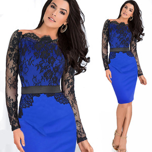 Jeffery Ladies Summer Pick Hip Career Dress pizzo Overlay abito da <span class=keywords><strong>ufficio</strong></span> per le donne - Product Image 2