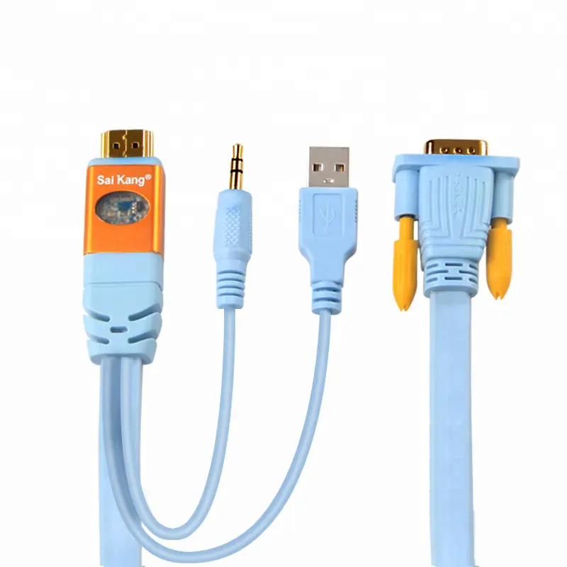 SaiKang mejor comprar usb cable vga cable 1m 5m 10m código de color de cable de alimentación usb cable estéreo de 3,5mm cable hdmi macho