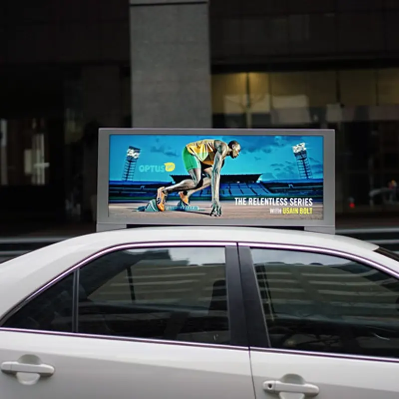 P2.5 Taksi Taksi Led Digital Papan Iklan Tanda Papan Reklame 3G
