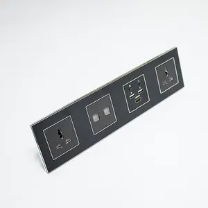 Aangepaste 5 Sterren Hotel Muur Gemonteerde Media Hub Met Blue Tooth Elektrische Wandcontactdoos Voor Muur