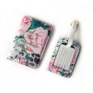 Support de passeport et étiquettes de bagages en cuir imprimé, coloré, personnalisé, pour <span class=keywords><strong>voyage</strong></span>, OEM welcomande, en usine - Product Image 1