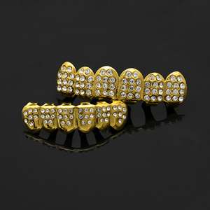 Grillz — haut et bas de dents en or, <span class=keywords><strong>strass</strong></span> glacé, scintillant, Hiphop - Product Image 4