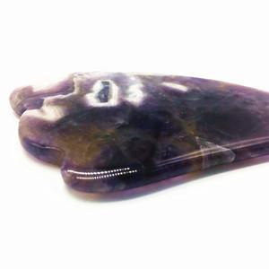 Natürliches Amethyst <span class=keywords><strong>Gua</strong></span> <span class=keywords><strong>Sha</strong></span> Brett für Gesicht, Hals und Rücken Lila Stein Massage-Werkzeug zur Schmerzlinderung und Entgiftung Bestseller - Product Image 2