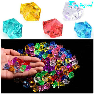 Pointes en plastique, Faux verre, boite de 10 pièces, multicolore, pierres de glace - Product Image 2