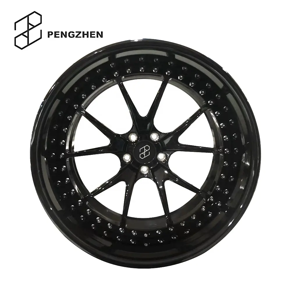 Pengzhen2ピースディープディッシュ19 "20" ブラックカラー5穴120.65mmPcdシボレーコルベット用乗用車ホイールc5c6 c7 c8