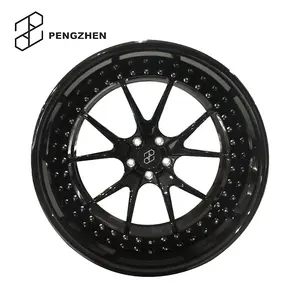 Pengzhen 2 Piece Deep Dish 19" 20" Black Color 5 Hole 120.65mm Pcd Passenger Car Wheels For Chevrolet Corvette c5 c6 c7 c8