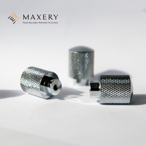 โครเมี่ยม Knurled จับตู้ทองเหลืองที่เป็นของแข็งดึงจับและลูกบิดสีดำ/ โครเมี่ยม/ทองบ้านฮาร์ดแวร์ลูกบิด - Product Image 2