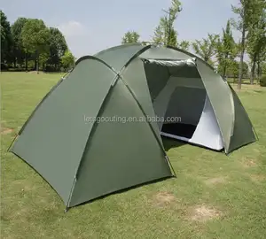 Amazon Venta caliente tienda extendida de 4 a 6 persona gran Camping carpa de cúpula con 2 habitaciones y 1 Hall(HT6069-2)