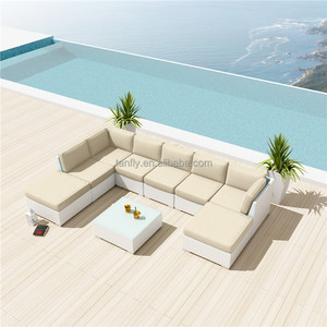 Nouvel ensemble de canapés d'angle en rotin 8 <span class=keywords><strong>places</strong></span> populaires <span class=keywords><strong>canapé</strong></span> de patio en <span class=keywords><strong>osier</strong></span> extérieur avec table basse - Product Image 2