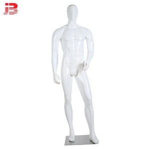 Di buona qualità in fibra di vetro corpo pieno maschera testa di fantasma nero del basamento del modello maschile mannequin - Product Image 3