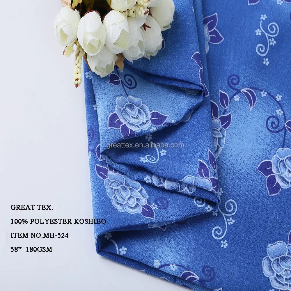 Tissu imprimé koshibo 100% polyester, 2 pièces, étoffe pour vêtement