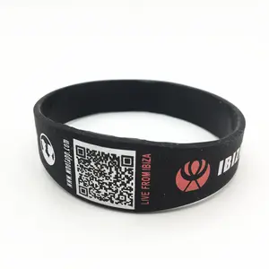 Promotion Gifts Customized QR Code Logo Printed Silicone Wristbands s