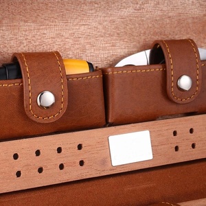 Accesorios para fumar CustomLOGO y <span class=keywords><strong>de</strong></span> cuero <span class=keywords><strong>de</strong></span> Color puro caso Humidor con encendedor y cortadora - Product Image 3
