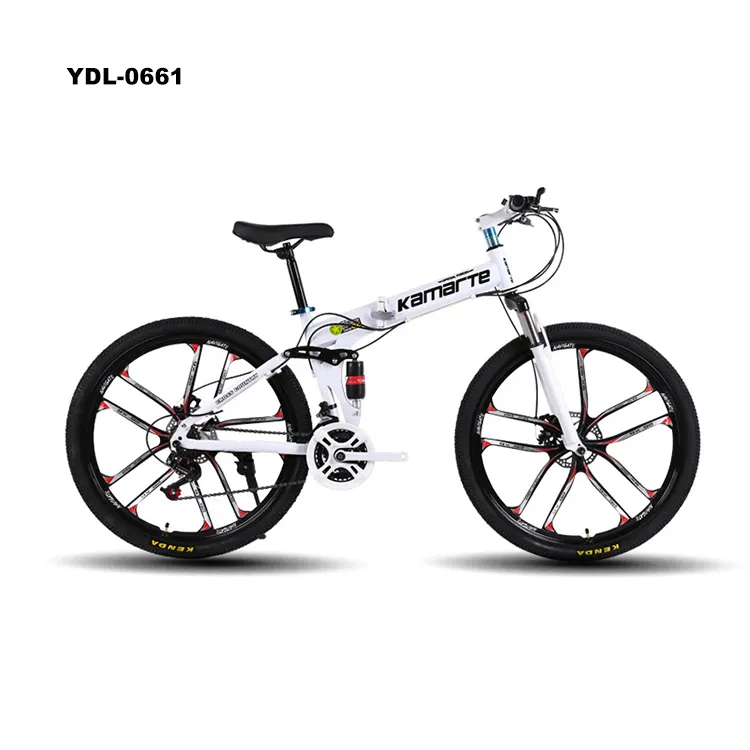 Fabricantes Atacado 21 velocidade Estrutura De Aço Carbono Mountain Bike Dobrável Duplo Choque Absorvedor de Bicicletas Dobráveis Uma Rodada l Bicicleta 26