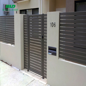 บ้านกลางแจ้งอลูมิเนียมหลักอัตโนมัติบานเลื่อนประตูไม้ระแนง - Product Image 5