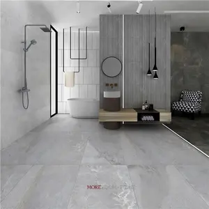 600x1200 Bathroom big tiles walls and floors heat resistant Grey Slate Stone Anti Slip Porcelain Concrete Floor Tiles